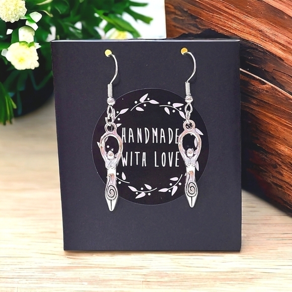 Handcrafted Goddess Earrings - Picture 1 of 3